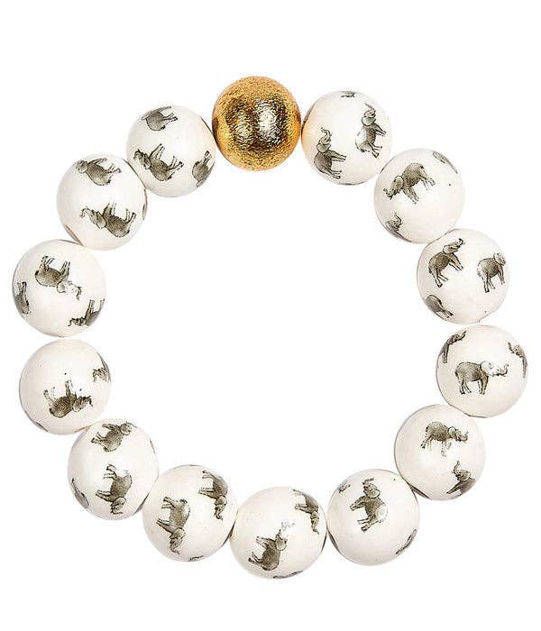 Georgia Beaded Gameday Bracelet - Elephant - 14mm - WS