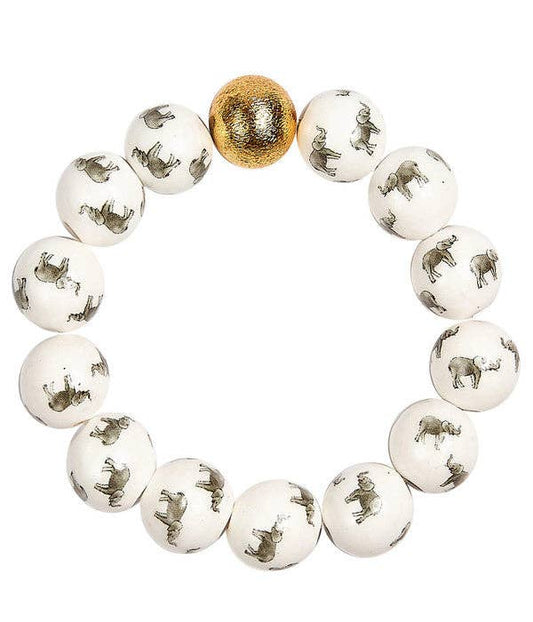 Georgia Beaded Gameday Bracelet - Elephant - 14mm - WS