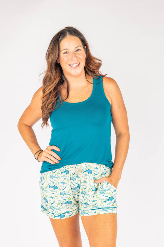 Shark Friends Womens Bamboo Pajama Shorts