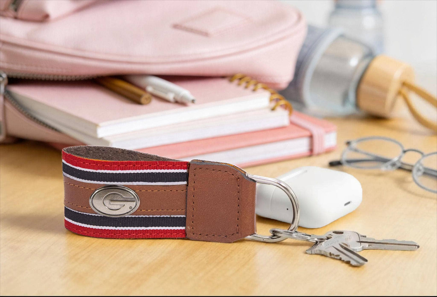 Georgia Bulldogs Collegiate Grosgrain Ribbon Key Chain.