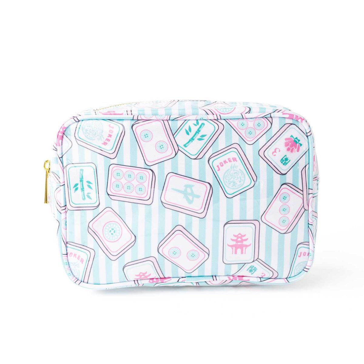 Mahjong Stripe Clear Coated Rectangular Cosmetic Case