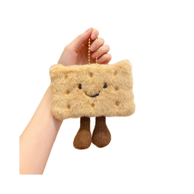 Cute Snack Plush Keychain - Donut & Biscuit Design