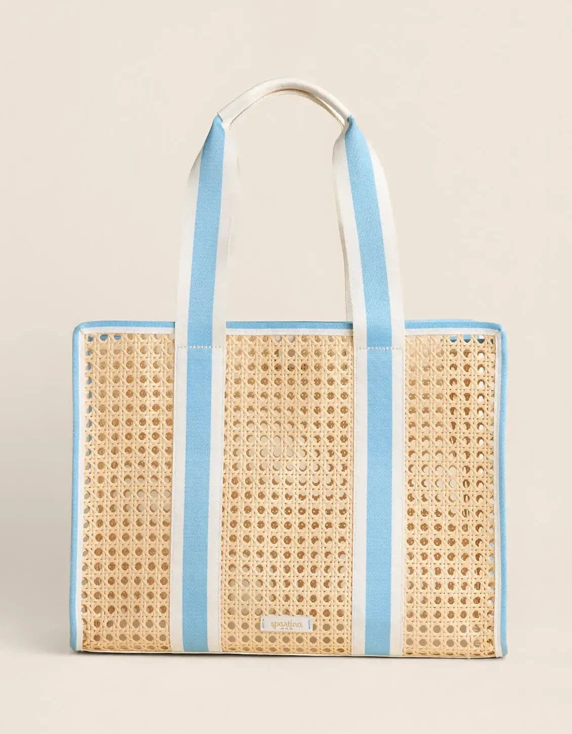 Splash Cane Large Trim Tote Blue Stripe
