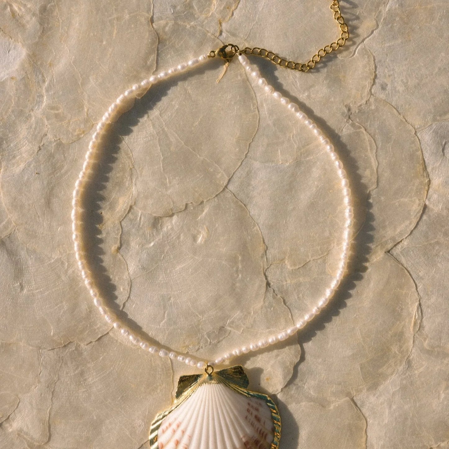 Scallop Shell Pearl Necklace