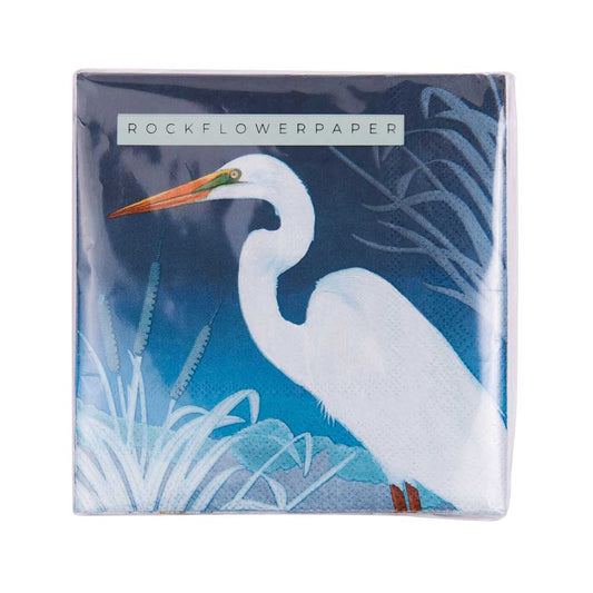 Night Egret Paper Cocktail Napkins