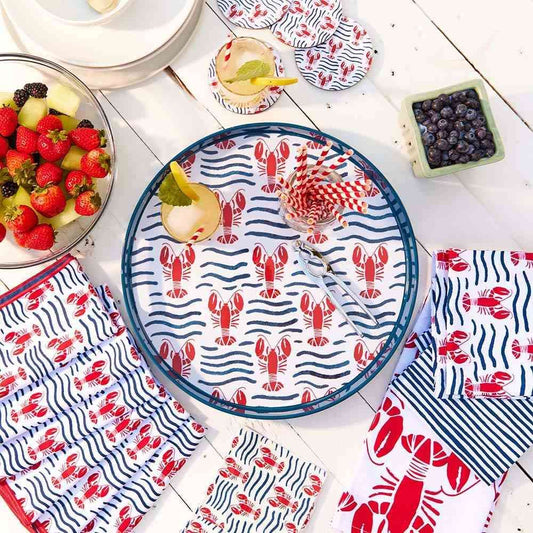 Lobster Waves Paper Cocktail Napkins