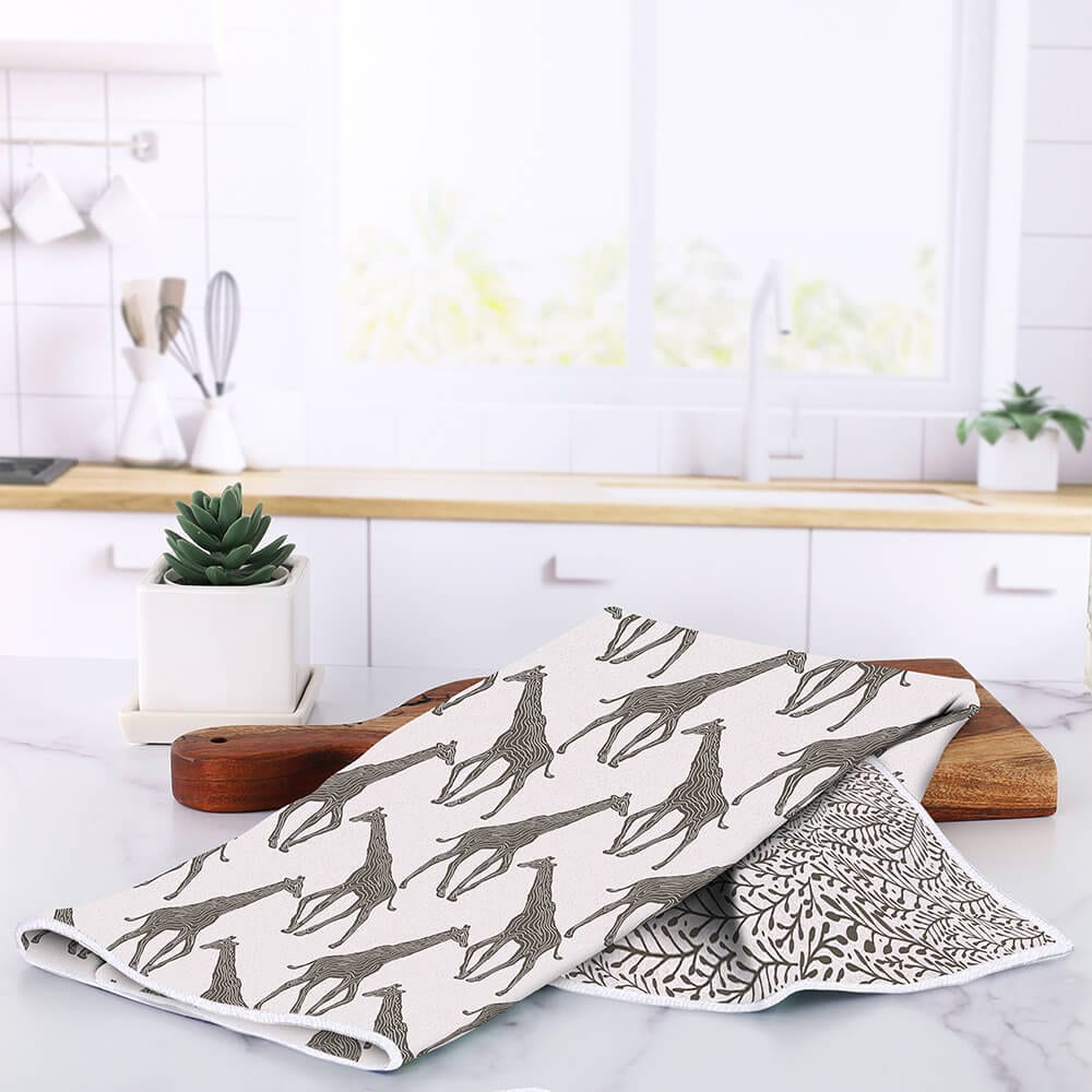Giraffe Tan Eco Kitchen Tea Towel