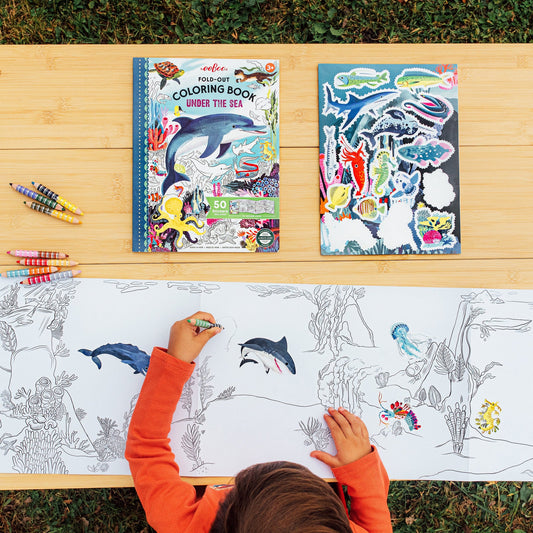 Under the Sea Fold-Out Coloring Book