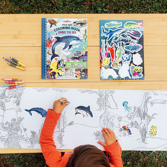 Under the Sea Fold-Out Coloring Book