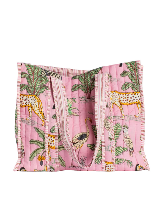 Liana Quilted Tote Pink/Multi