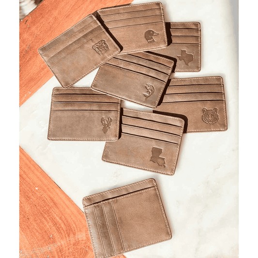 Fish Embossed Leather Slim Wallet
