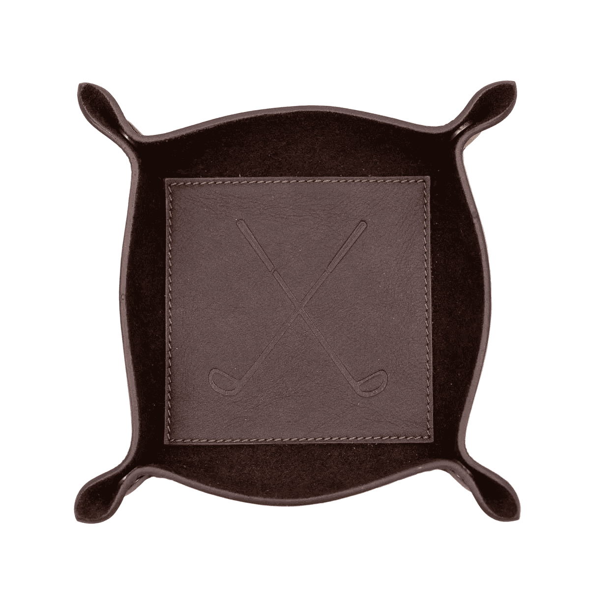 Golf Embossed Leather Valet Tray