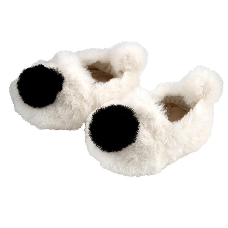 Slippers - Ivory /black 0-9 mos.