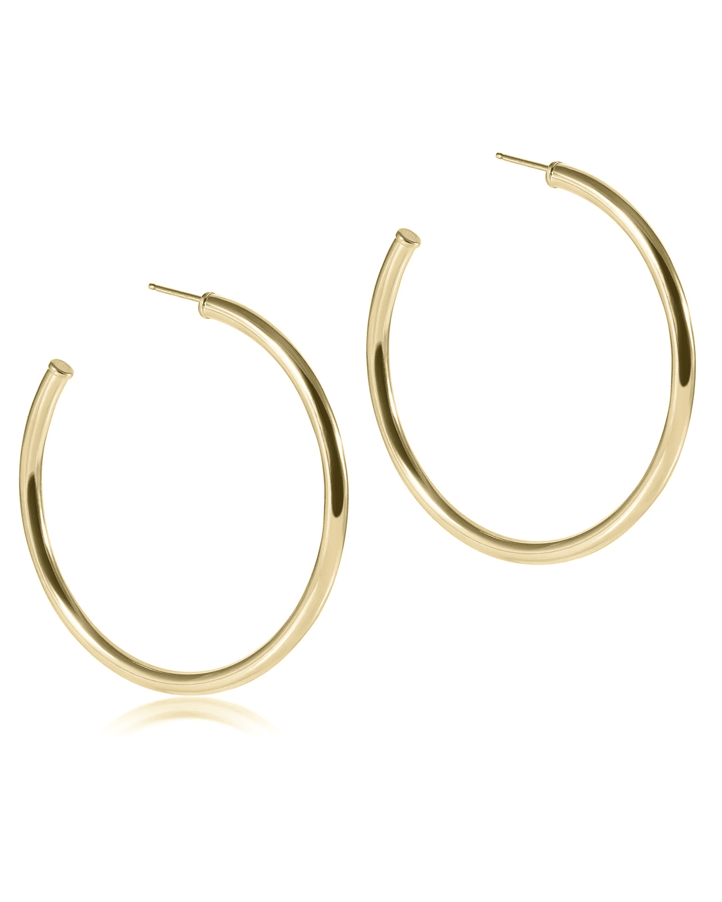 Round Gold 2" Post Hoop - 3mm - Smooth