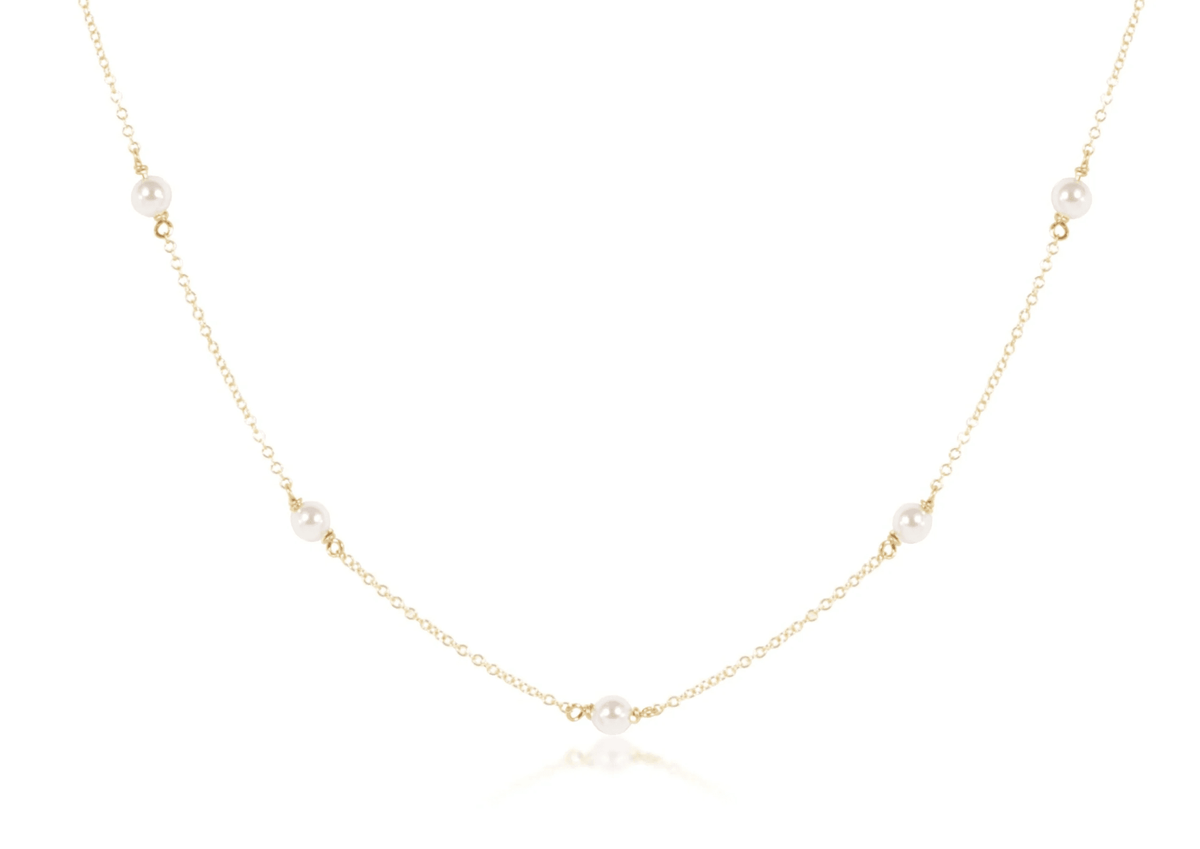 15" Choker Simplicity Chain Gold - Pearl 4mm