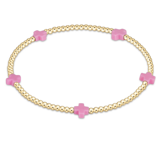 Signature Cross Small 2mm Gold Bracelet