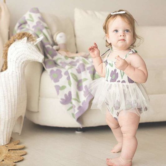 Tutu Dress-Purple Floral