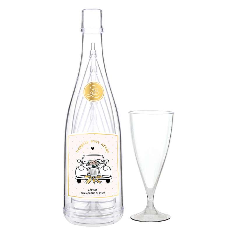 Acrylic Champagne Glasses - Happily Ever After