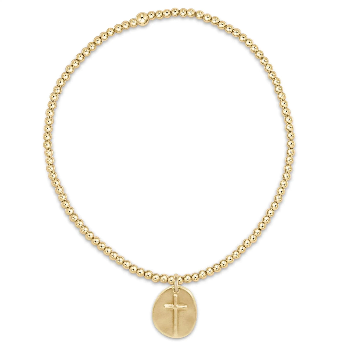 Classic Gold 2mm Bracelet- Inspire Small Gold Disc