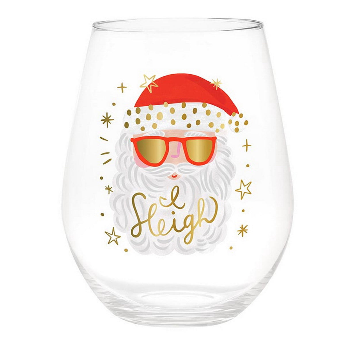 30 Oz Glass Cup - I Sleigh