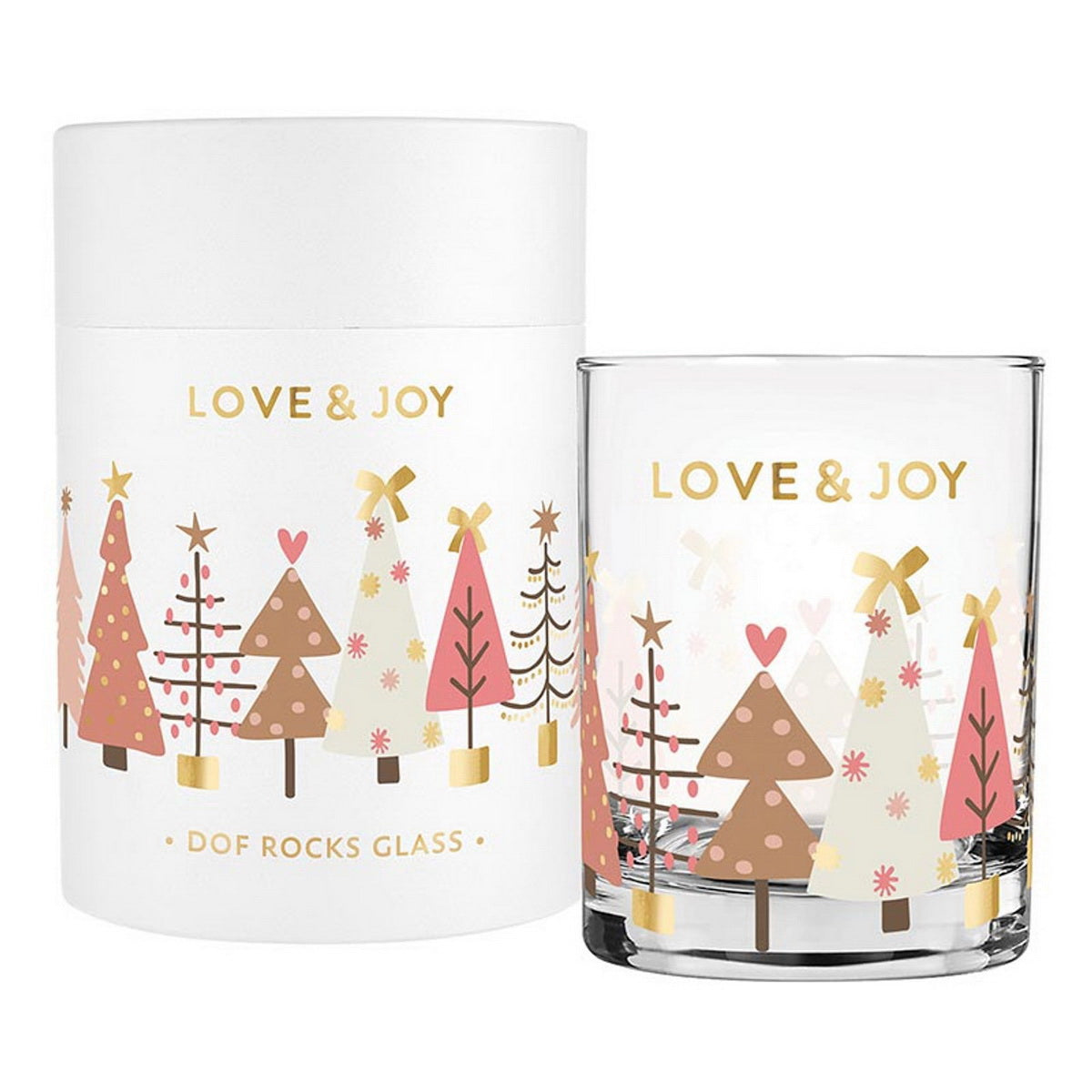 Love & Joy DOF Rocks Glass