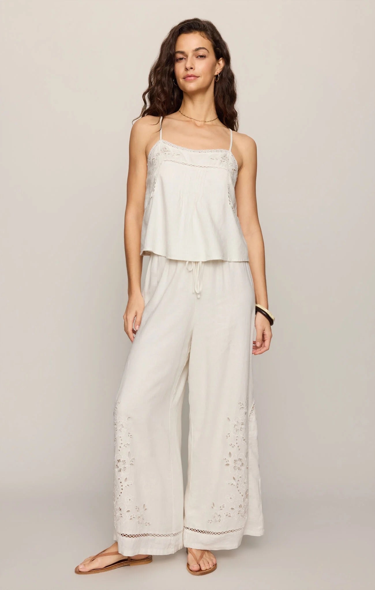 Lillie Embroidered Woven Tank