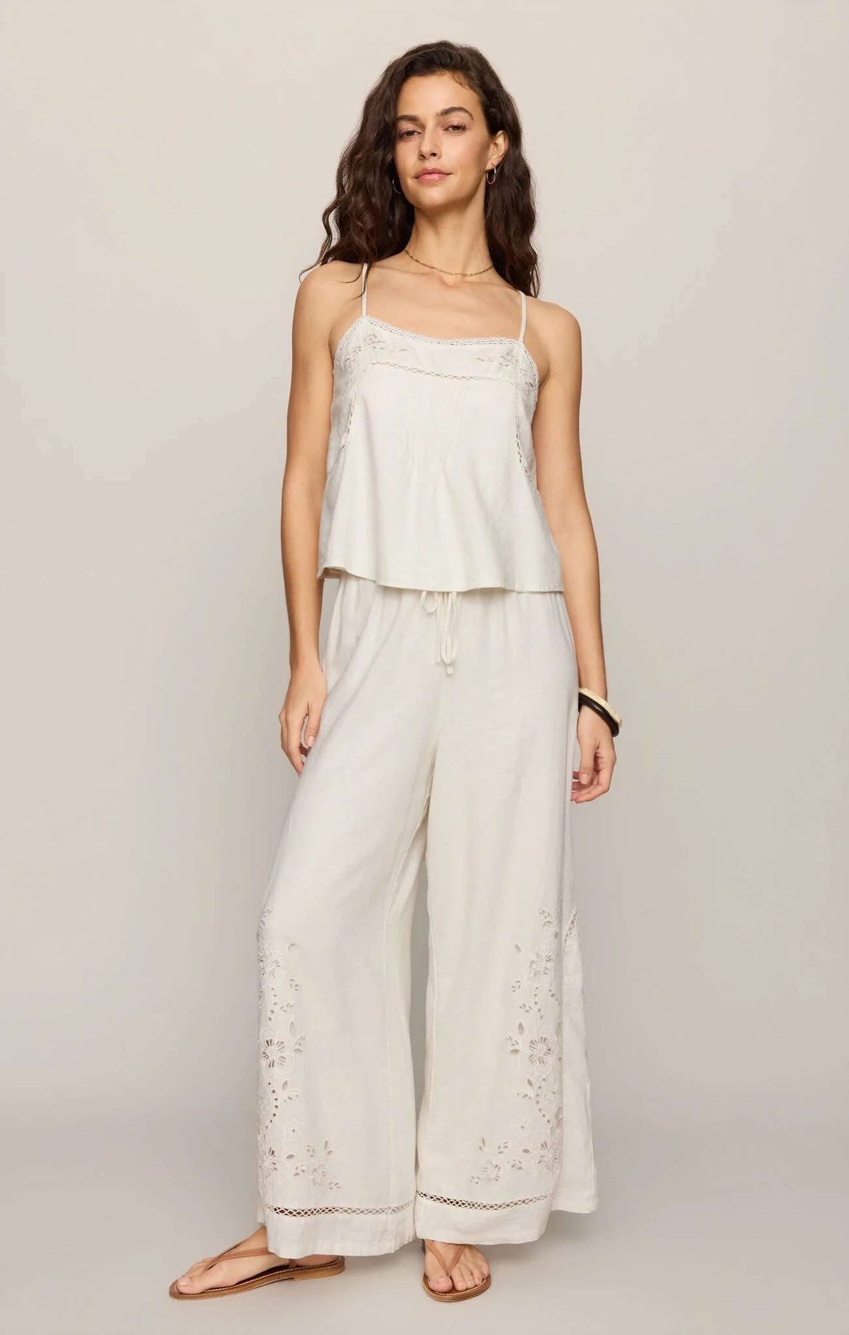 Lillie Embroidered Woven Tank