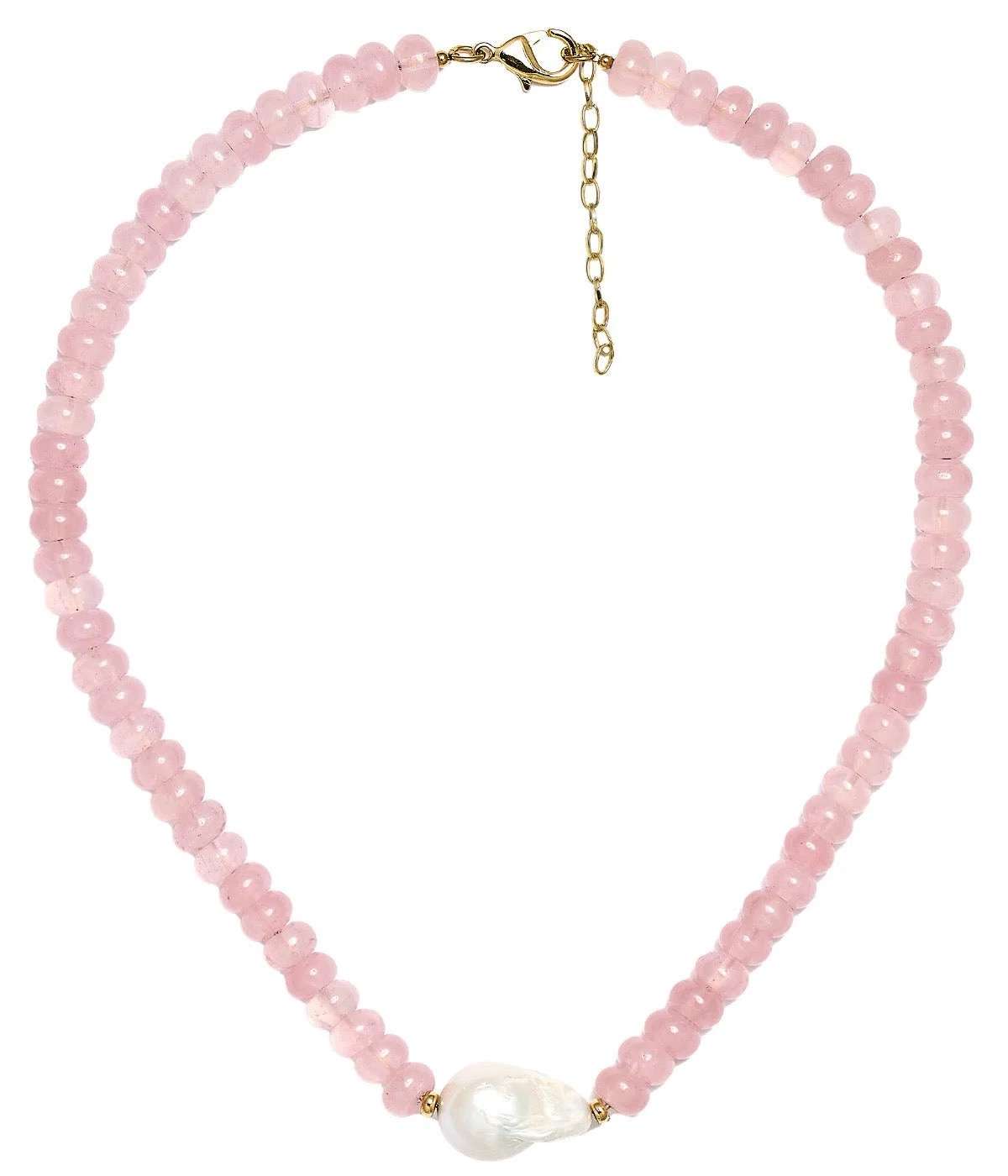 Jenny- Quartz Beaded Necklace with Freshwater Pearl