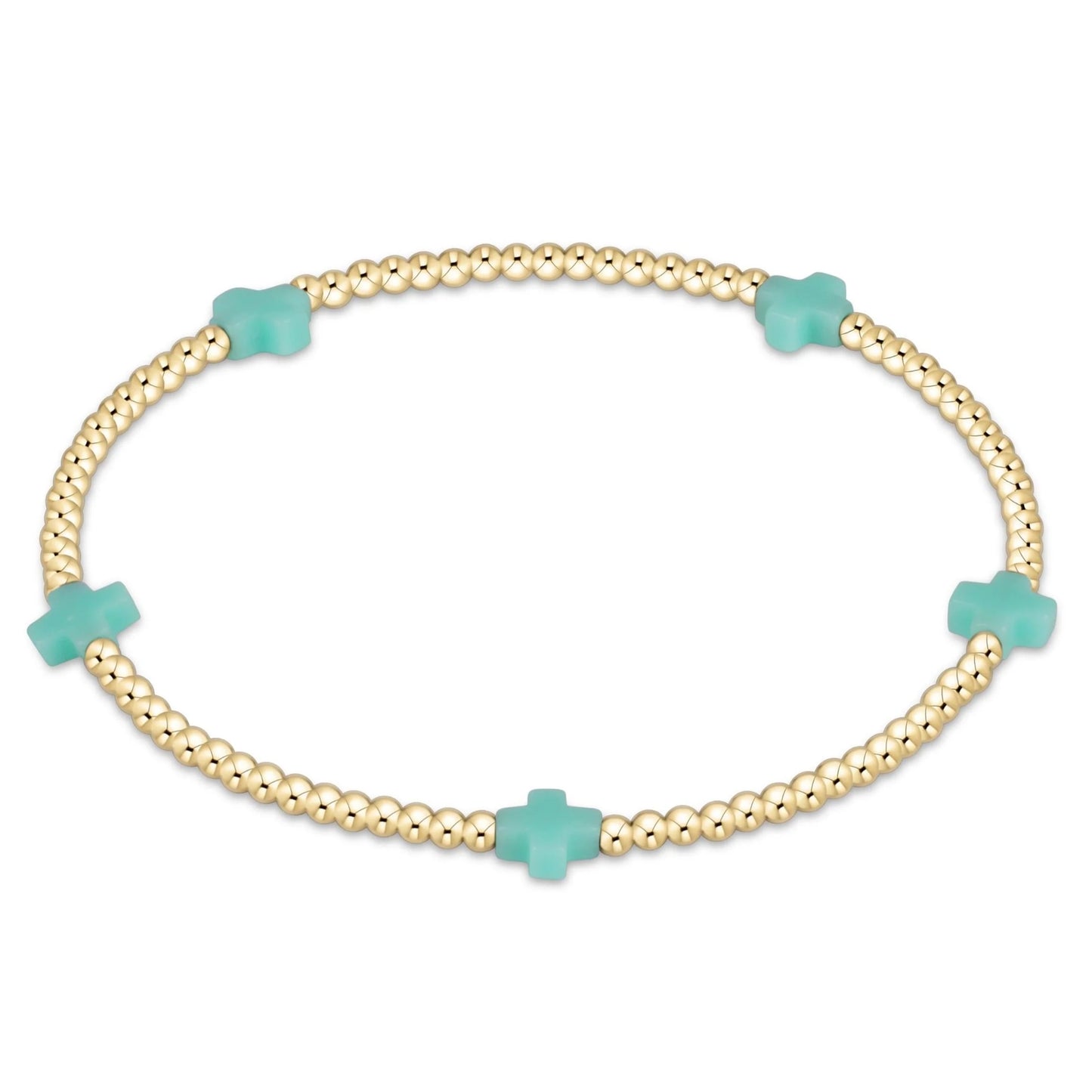 Signature Cross Small 2mm Gold Bracelet