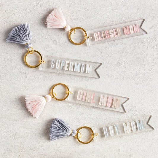 Acrylic Keychain - girl mom
