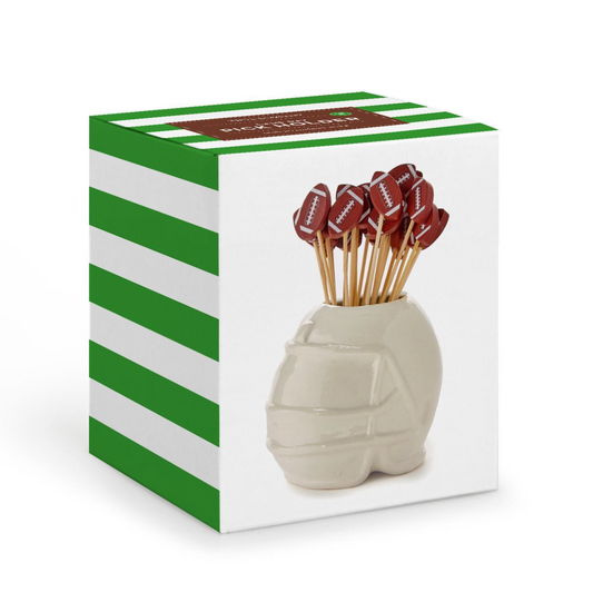 Football Helmet Pick Holder with 20 Football Picks