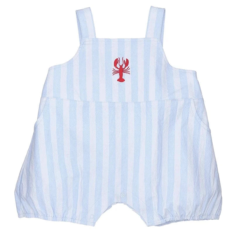 Bubble overall romper, lobster