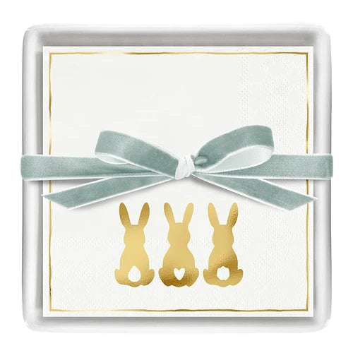 Bunny Ceramic Napkin Tray + Napkins