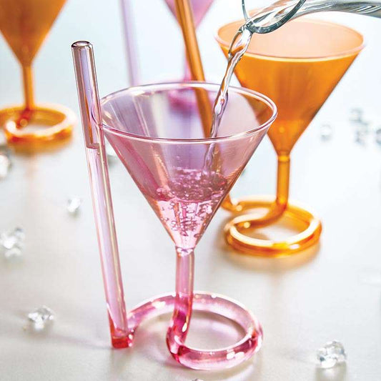 Glass With Straw - Pink