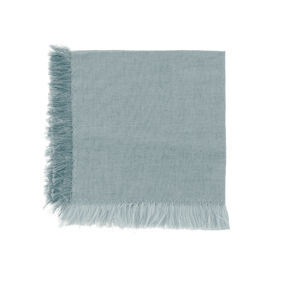 Fringed Cocktail Napkin Pale Blue Set of 4