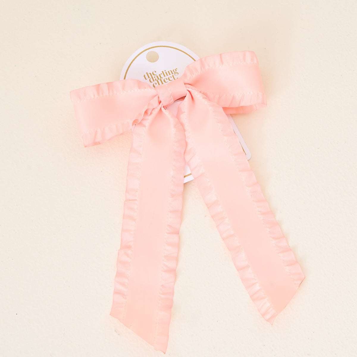 Ruffle Hair Bow - Blush