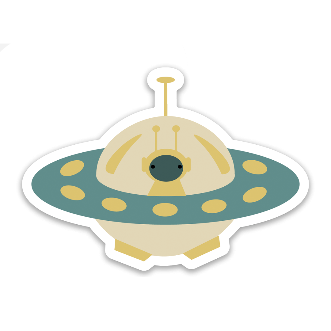 UFO Alien Outer Space Sticker
