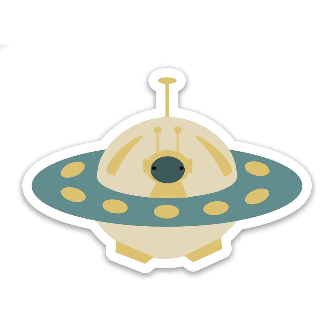 UFO Alien Outer Space Sticker