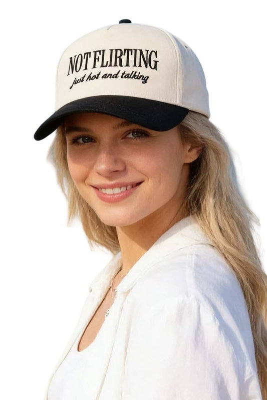 Not Flirting Just Hot and Talking Two Tone Canvas Cotton Cap