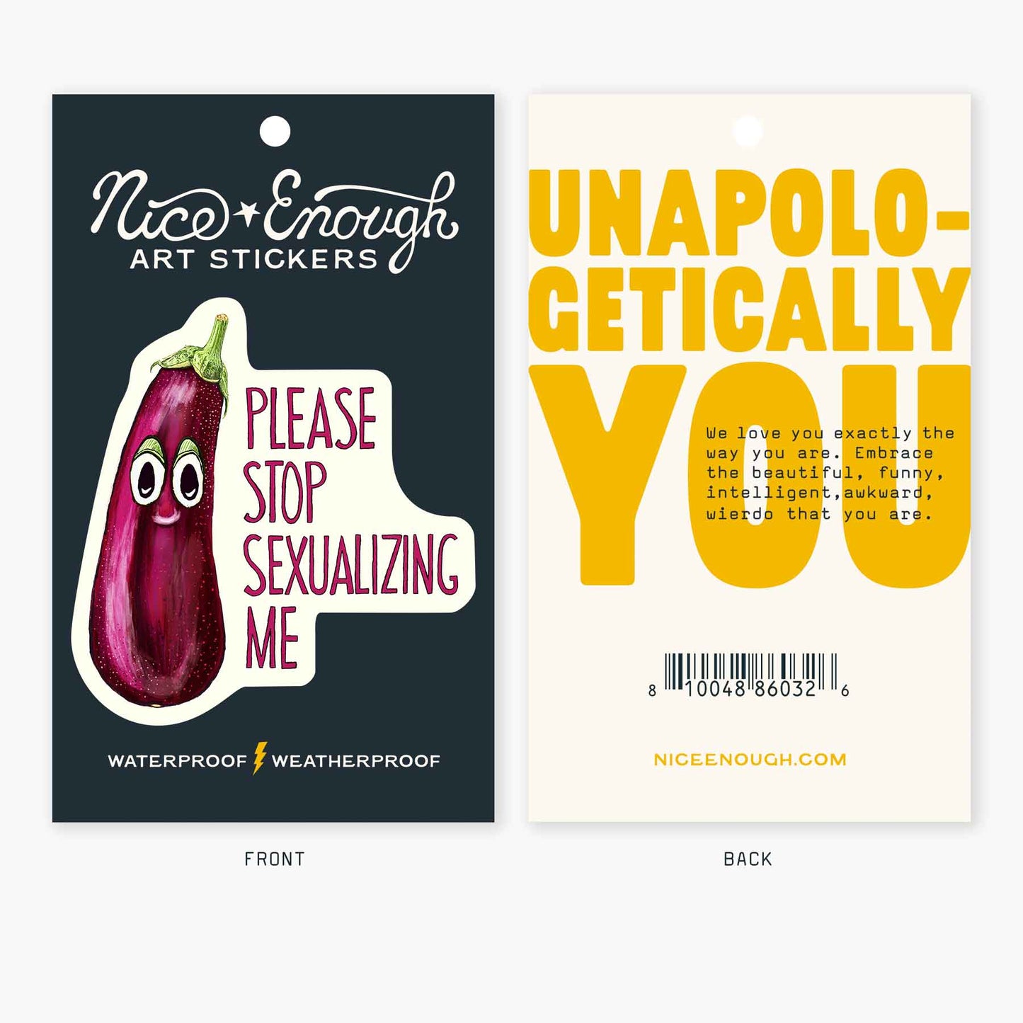 Eggplant - 3" Art Sticker