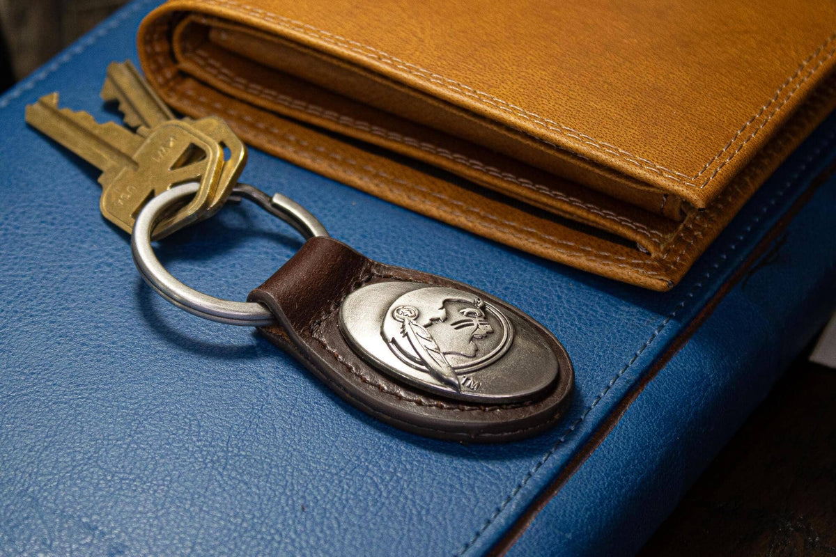 FSU Seminoles Oval Leather Key Fob.