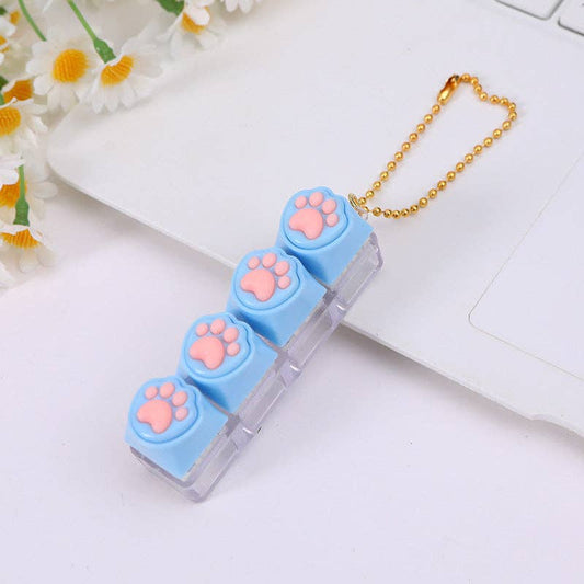 Silicone Cat Paw Fidget Keychain Stress Relief Toy
