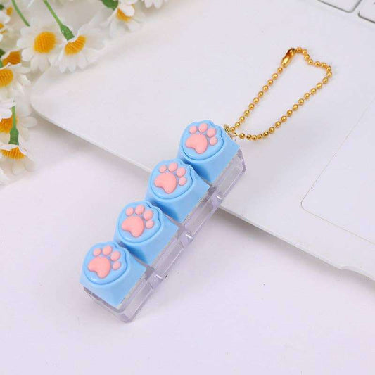 Silicone Cat Paw Fidget Keychain Stress Relief Toy