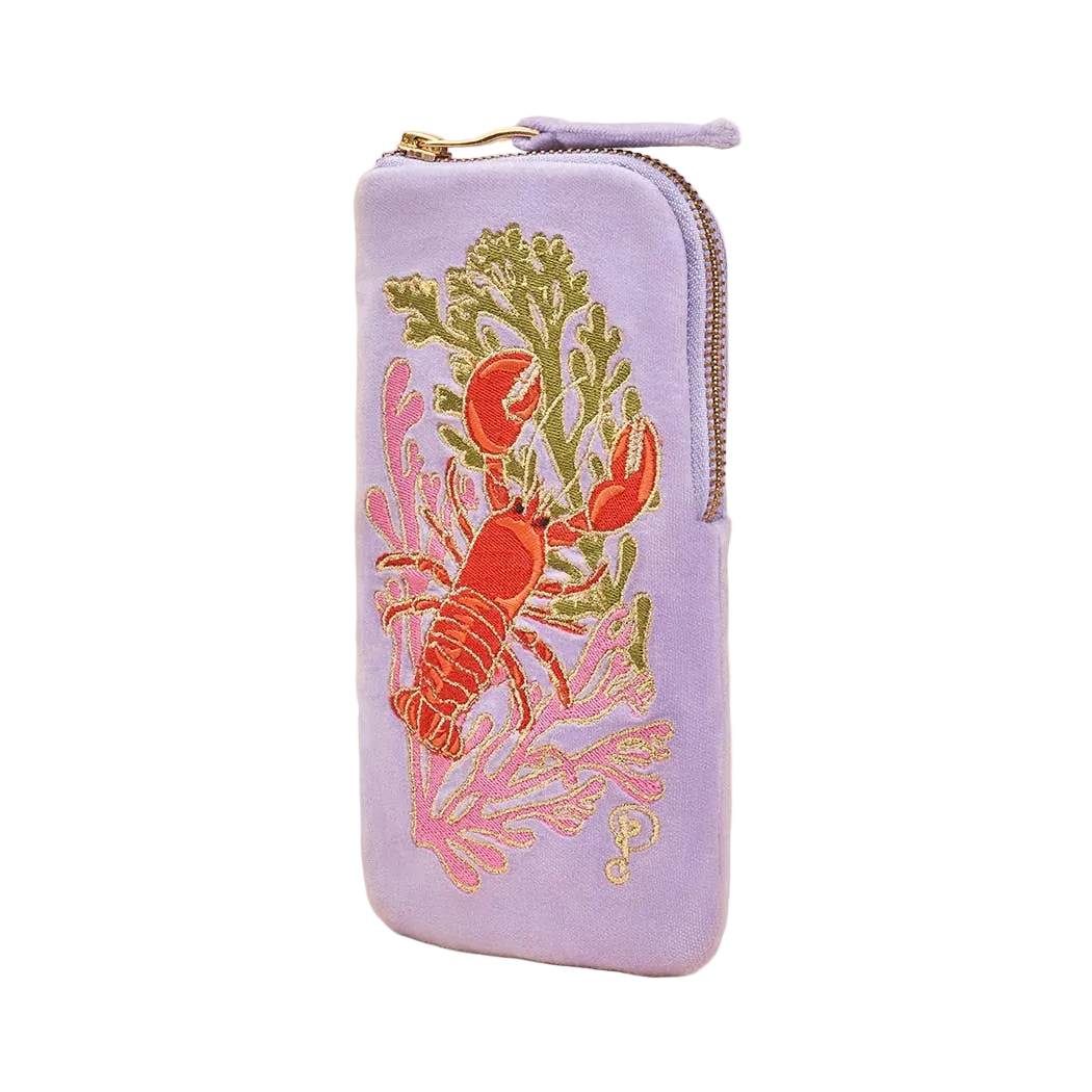 Lobster Buddies Embroidered Sunglasses Pouch