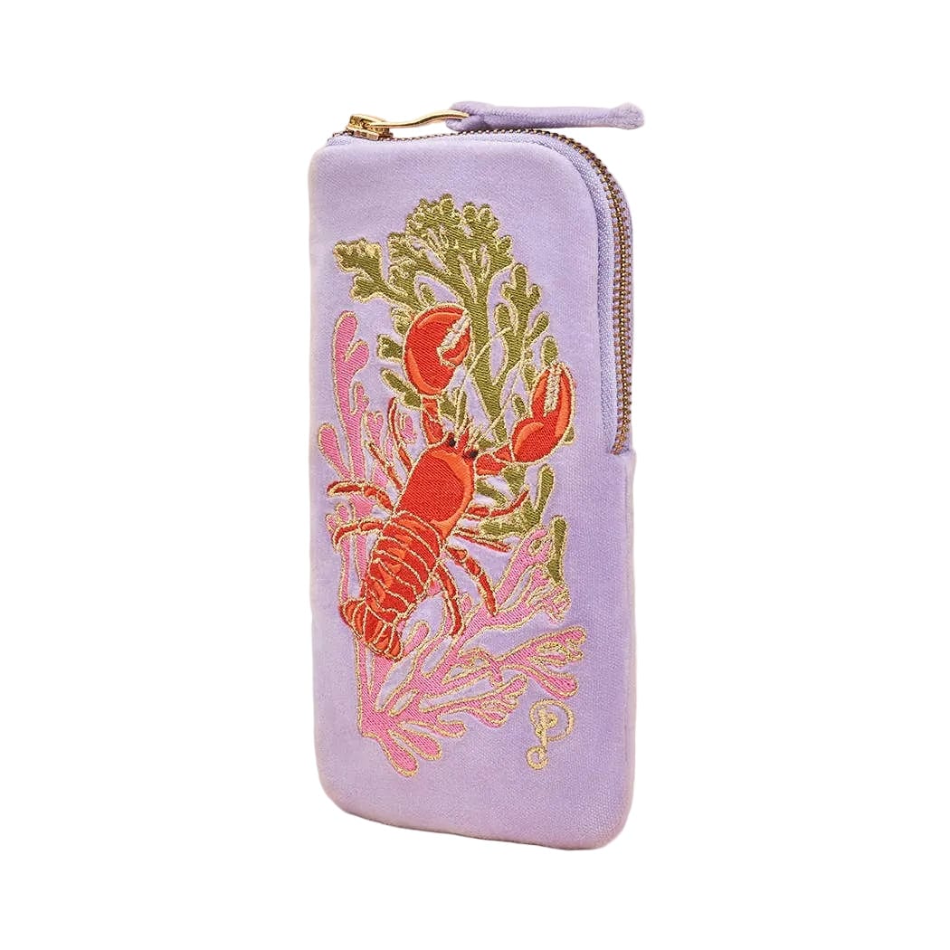 Lobster Buddies Embroidered Sunglasses Pouch
