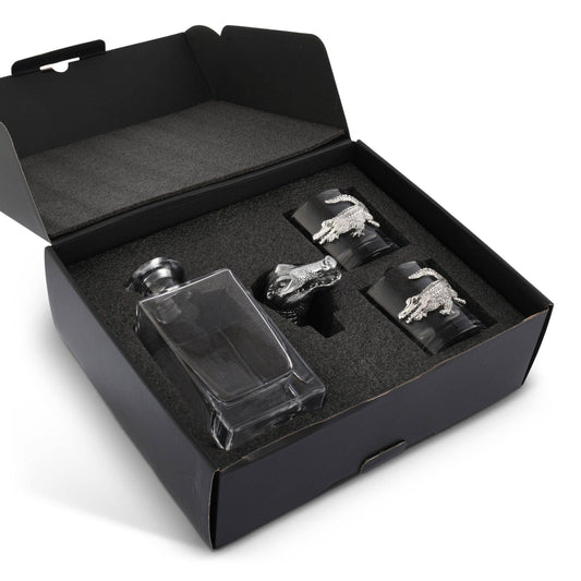 Alligator Decanter Set with Glasses