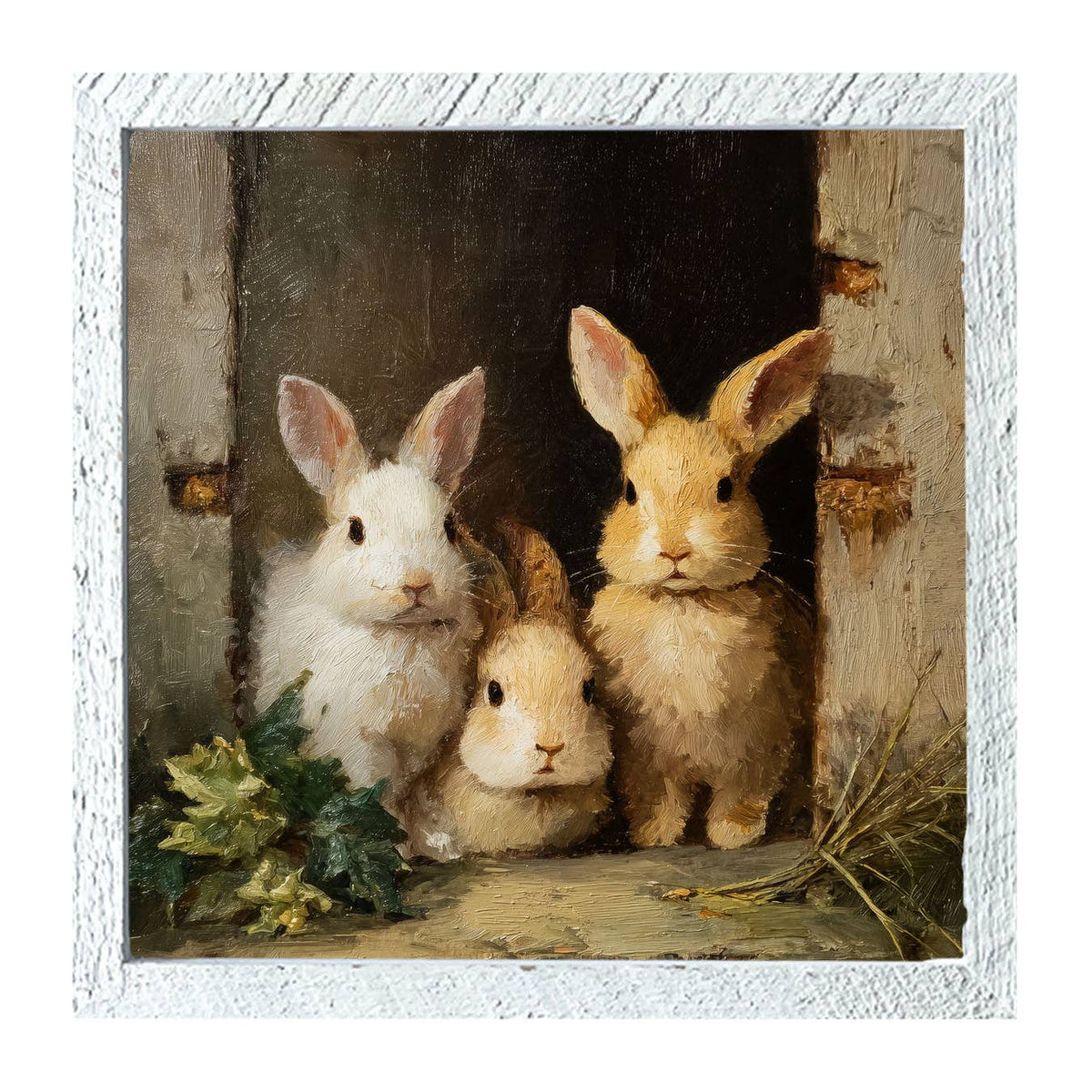 Three Rabbits in Doorway