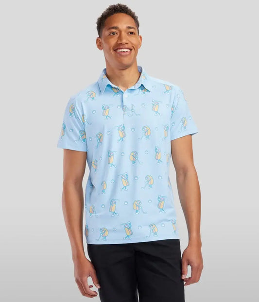 Sizzlin' Swing Men's Golf Polo - Funny Hot Dog Golf Shirt