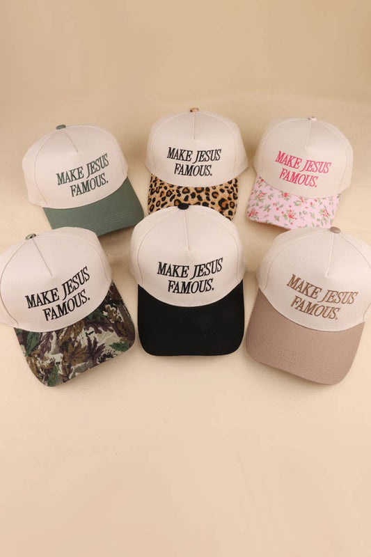 Make Jesus Famous Two Tone Cotton Hat