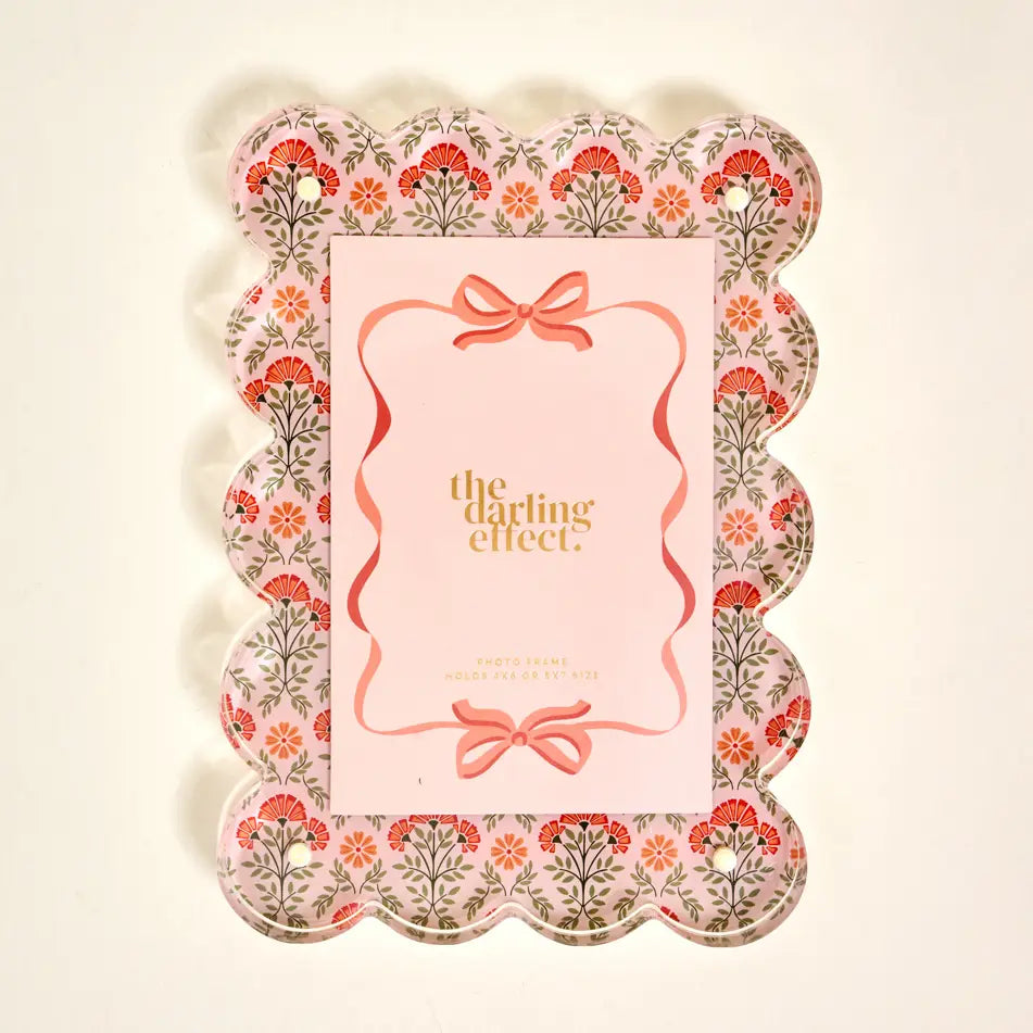 Rectangle Scalloped Acrylic Picture Frame-Everbloom